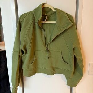 Lululemon Olive Half Zip Scuba Sweatshirt
